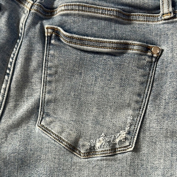 Judy Blue Boyfriend Jeans with Ripped Knees and Frayed Hem in Blue - Picture 3 of 12